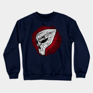 MONSTER , white and black on a red background with text Crewneck Sweatshirt